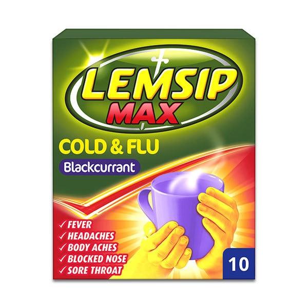 Lemsip Max Cold and Flu Blackcurrant  10 Pack 
