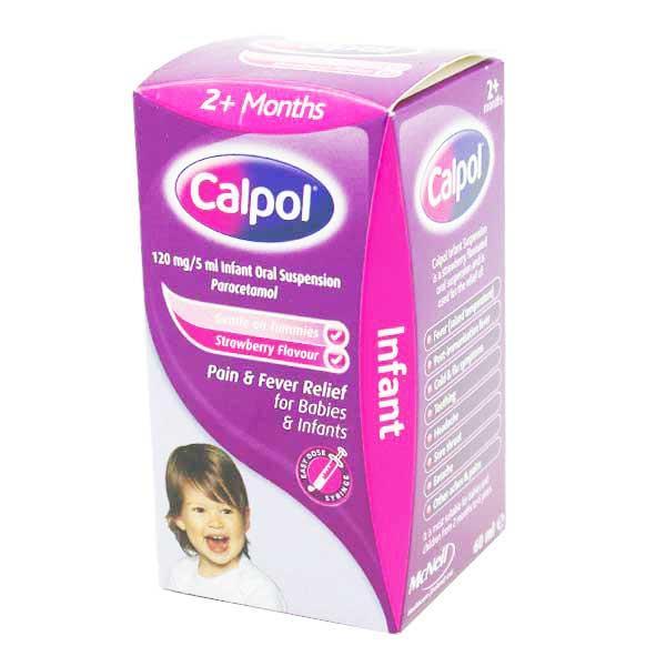 Calpol Icon Calpol 120mg/5ml Infant Syrup Strawberry 140ml - Mc Devitt's Pharmacy