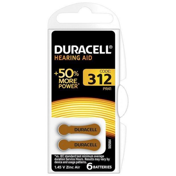 Duracell Activair Hearing Aid Batteries Size 312  6 Pack 