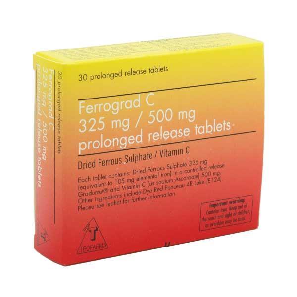 Ferrograd C 325mg/500mg Tablets  30 Pack 