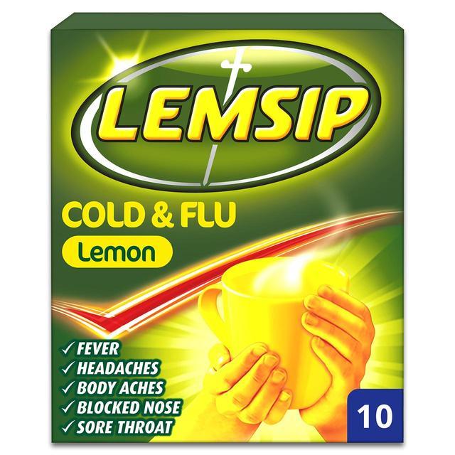Lemsip Cold and Flu Lemon  10 Pack 