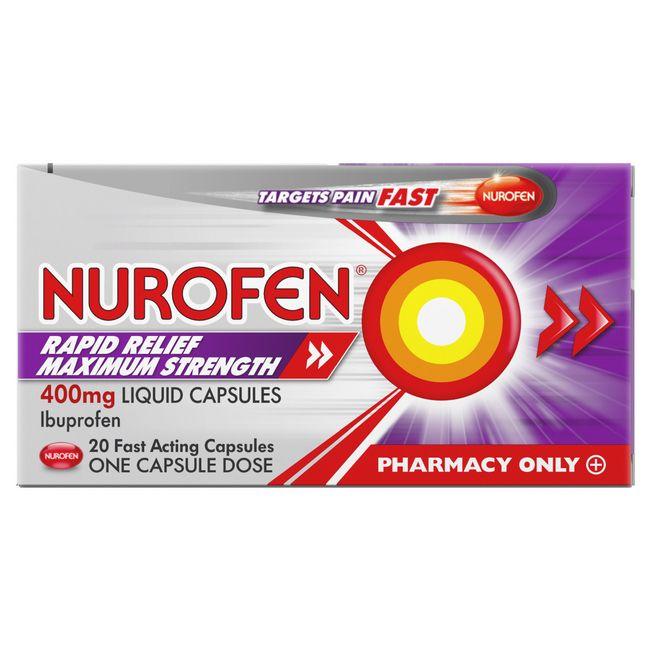 Nurofen Rapid Relief Liquid Capsules 400mg  20 Pack 